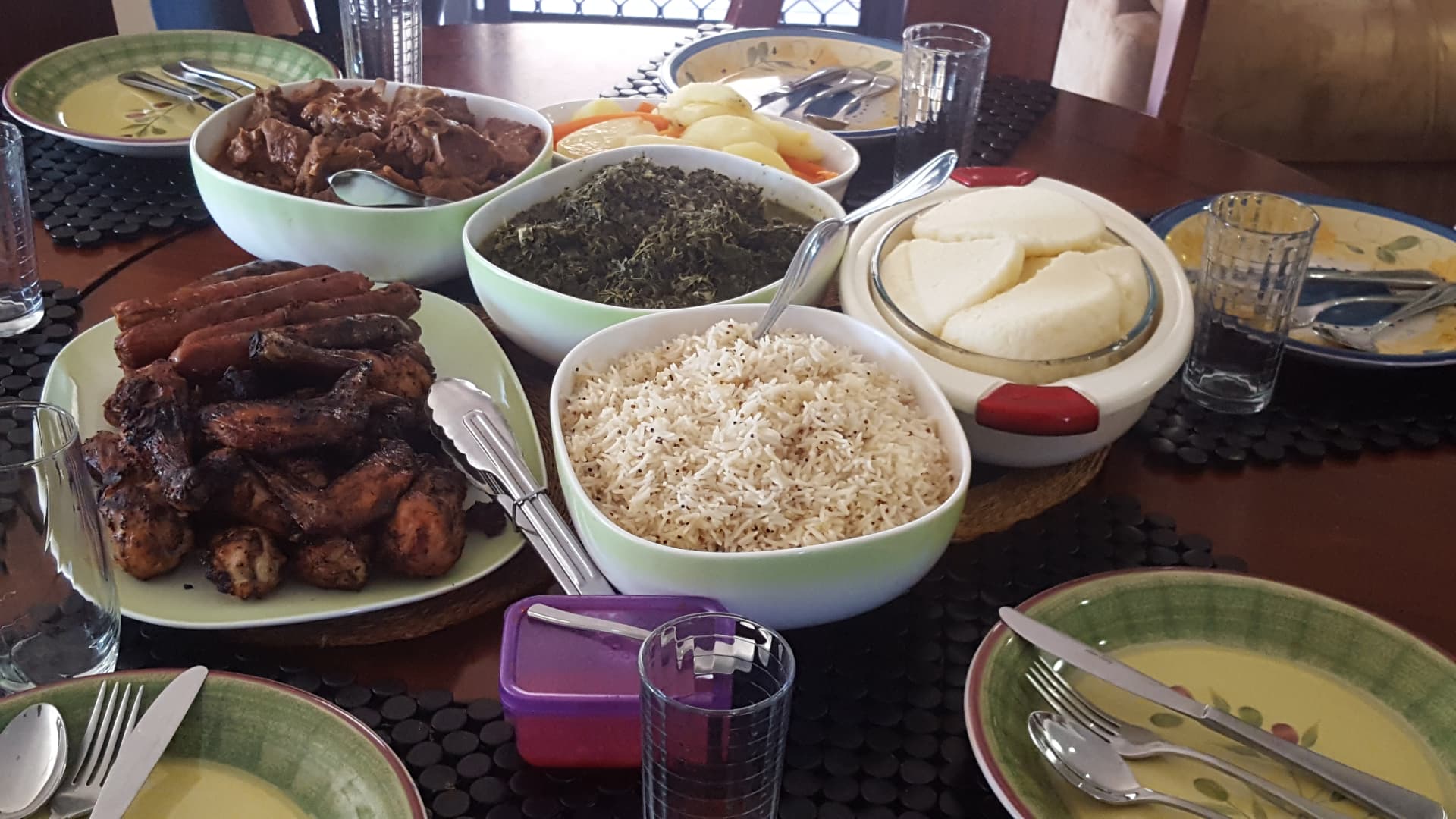 The table